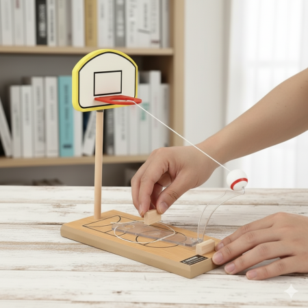 Wooden Desktop Mini Finger Basketball (24 cm) – Portable Tabletop Game for Fun Anytime!