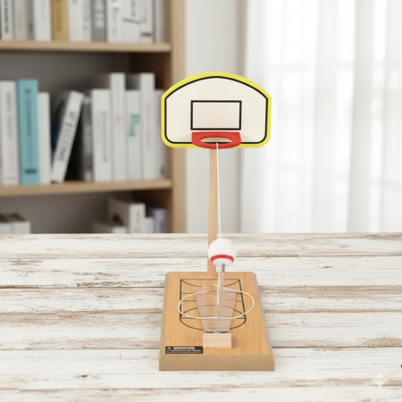 Wooden Desktop Mini Finger Basketball (24 cm) – Portable Tabletop Game for Fun Anytime!