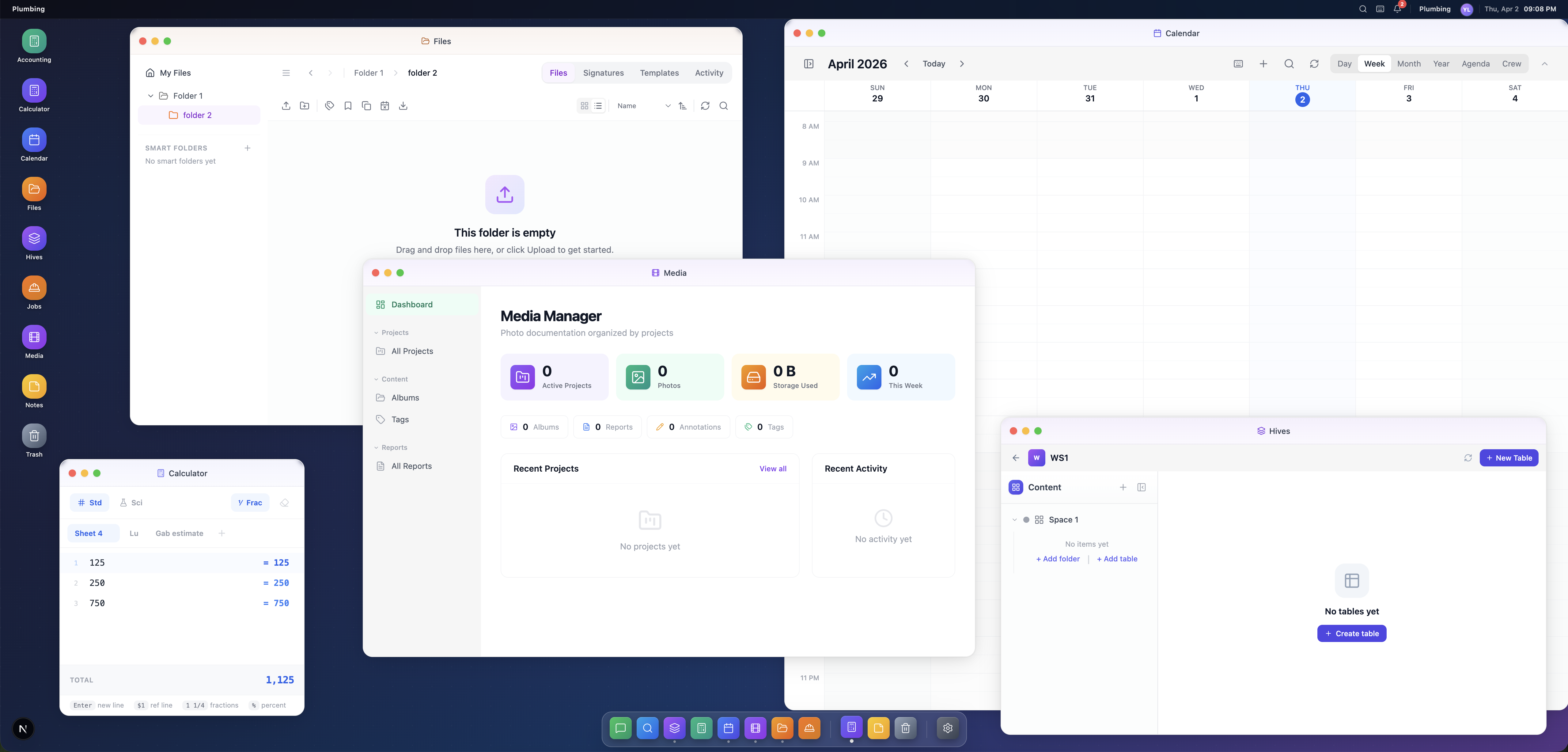 Prixlo platform — Calendar, Accounting, Jobs, and more