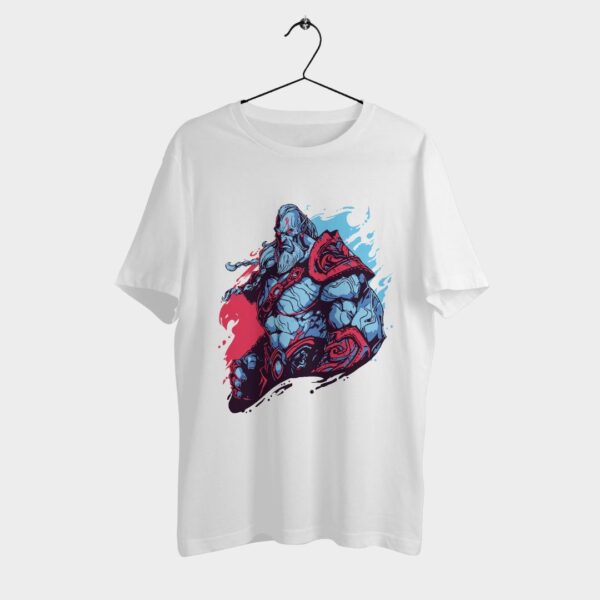 Warrior – Regular Cotton T-Shirt (White Design) | Men & Women | White - Image 2